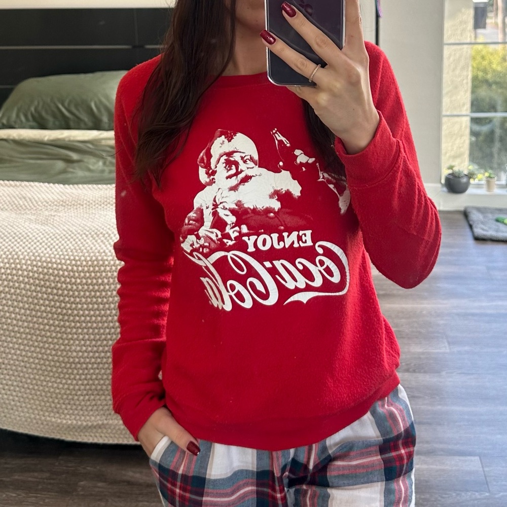 Red Christmas Coca Cola Sweater with Santa